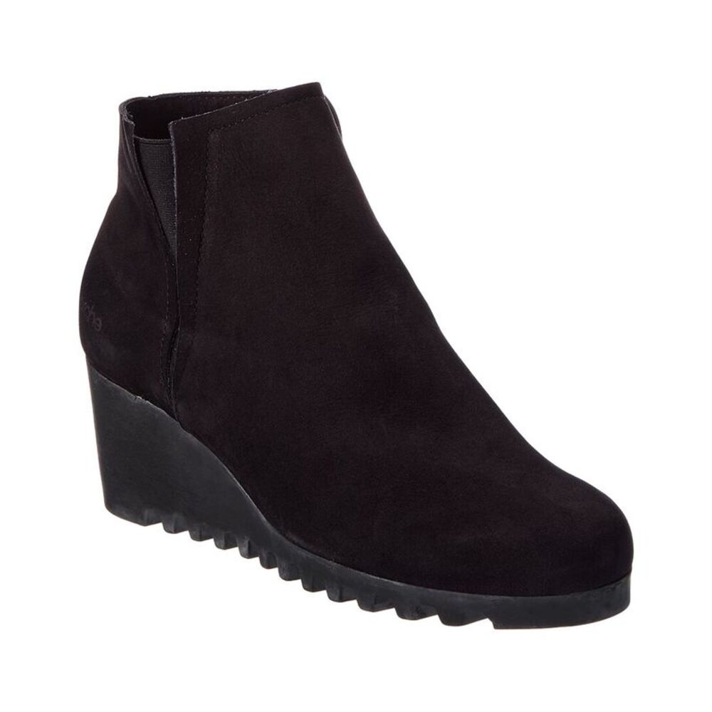 Arche Larkya Leather Wedge Bootie, Black